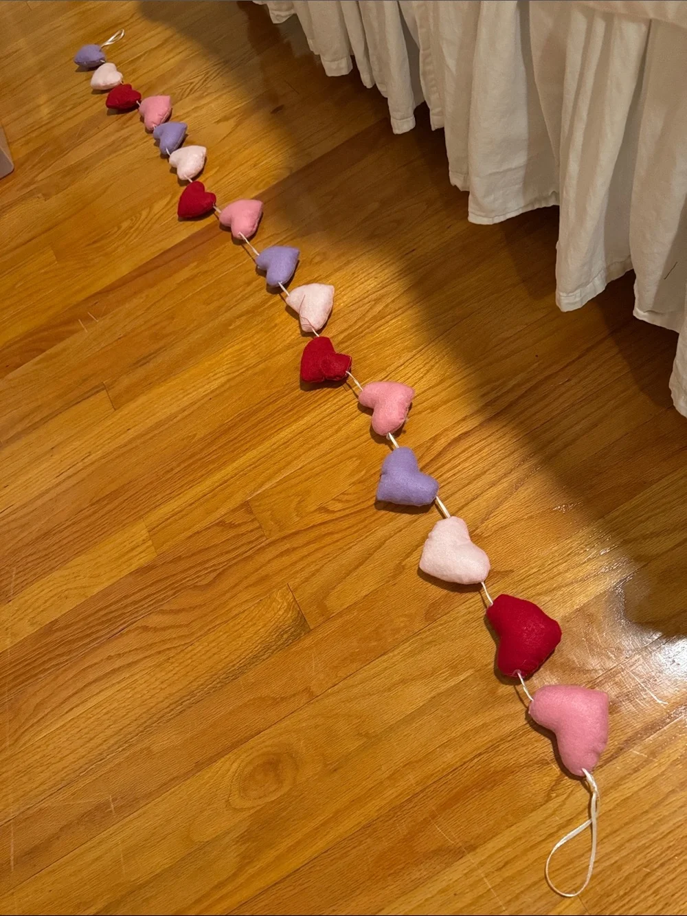Set of 6 Felt Heart Garland Valentine’s Day Decoration